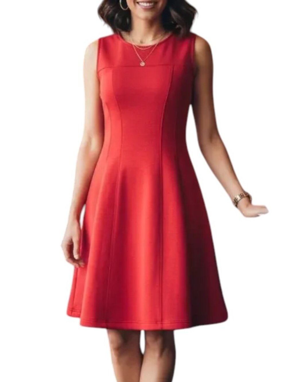 Maeve by Anthropologie Debutant Red Sleeveless Fit and Flare Dress